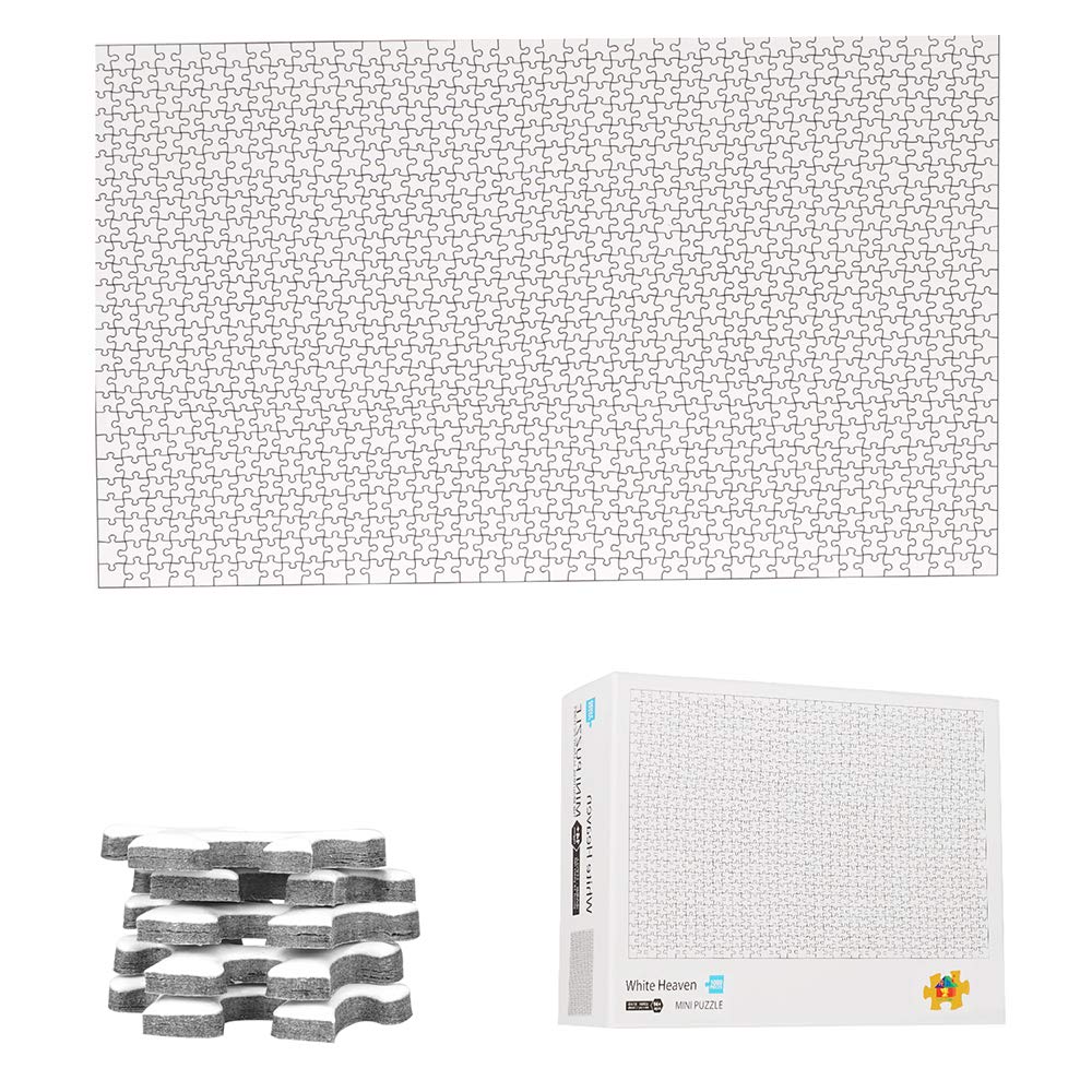 1000 Teile Mini Weiss Puzzle, Blanko Puzzle Zum Selbst Bemalen, 42cm*29.7cm 2mm Schwieriges Rahmen P