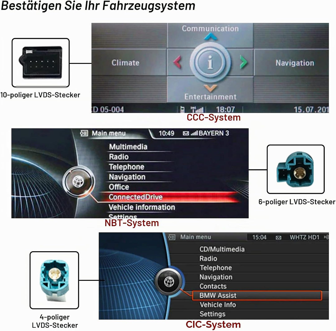 AneQu 12.3" Auto Stereo Android 12 für BMW 5er E60 2005-2008 CCC System Octa-Core 32GB ROM Auto Mult