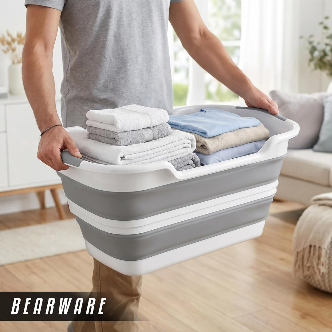 Bearware - Wäschekorb faltbar - 26 Liter - zusammenklappbarer Aufbewahrungskorb - Wanne Aufbewahrung