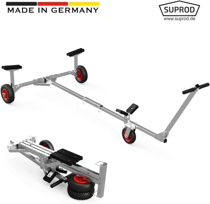 SUPROD Faltbarer Slipwagen, für kleine Boote, Beiboote und Jollen, TR200-L, schwarz/rot