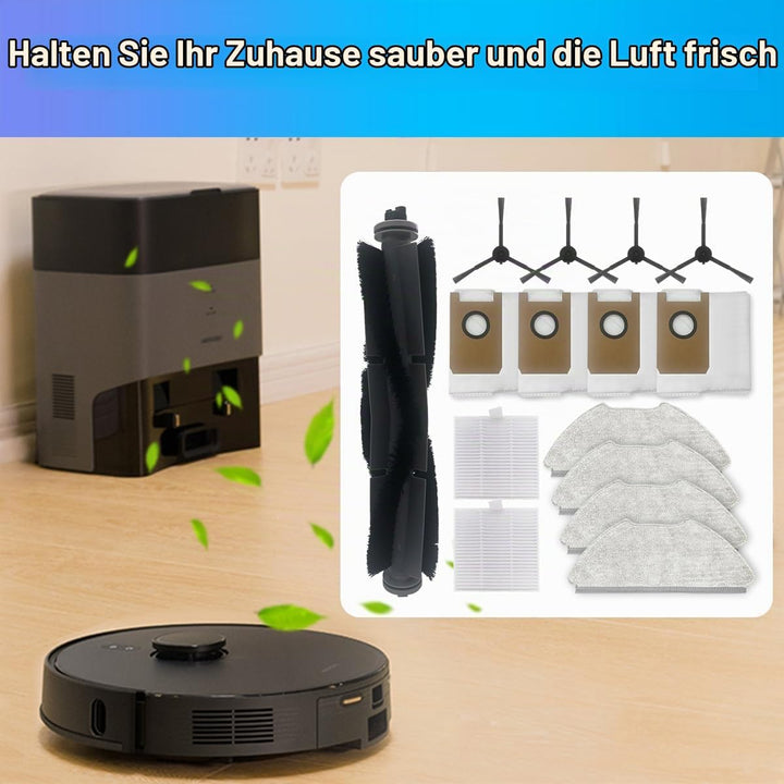 HomeTimes Ersatzteile für AIRROBO T20 Saugroboter Ersatz Zubehör mit 1 Gummibürste 2 HEPA-Filter 4 S