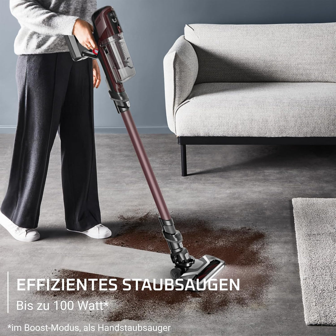 Rowenta X-Pert 6.80 kabelloser Akku-Stabstaubsauger, leistungsstarke 100 AW X-pert 6.80 Weinrot, X-p