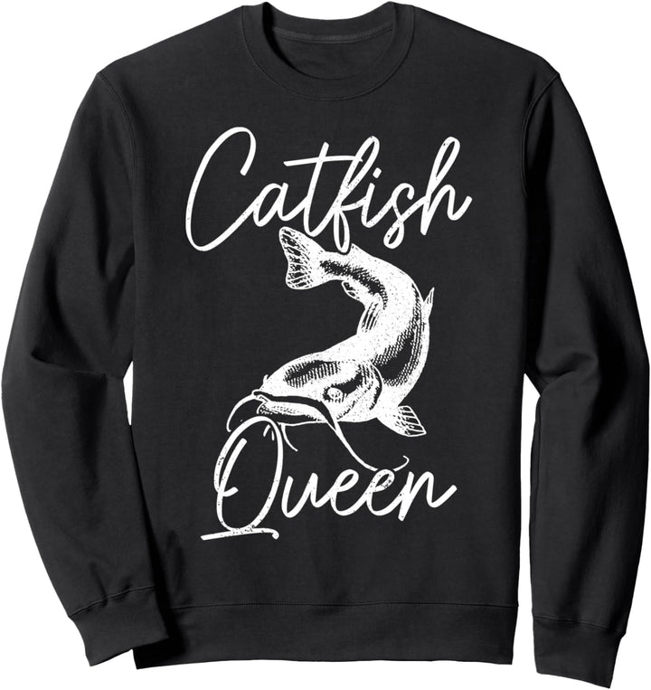 Wels Waller Catfish Queen Angeln Anglerin Sweatshirt