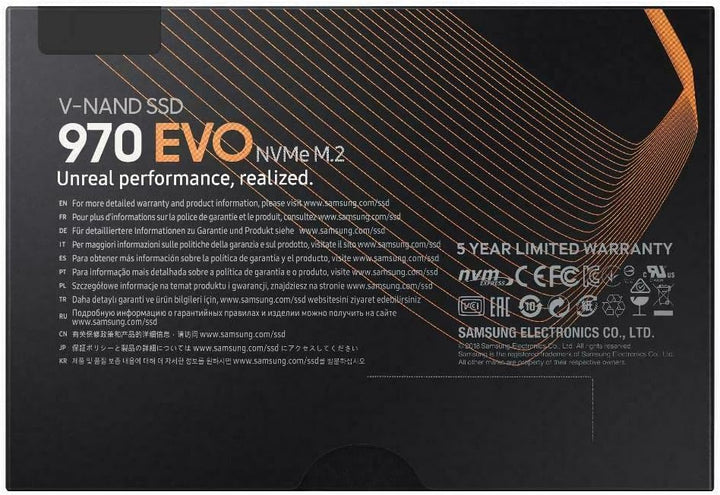 Samsung MZ-V7E1T0BW 970 EVO 1 TB NVMe M.2 Interne SSD Schwarz 1TB 970 EVO, 1TB 970 EVO