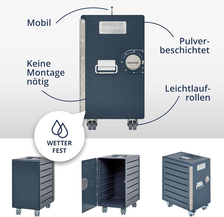 Rollcontainer mit Schubladen, mobiler Aktenschrank, Metallschrank, Schubladenschrank Küche, Druckert