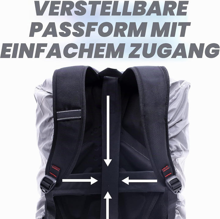 BTR Wasserfester Regenschutz für den Rucksack, Regenschutz für Schulranzen Reflektierend Grösse (57c