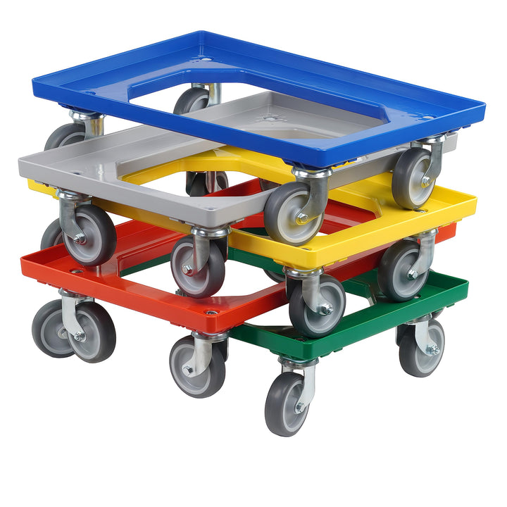 5 Stück Transportroller für Kisten 60 x 40 cm mit 4 Lenkrollen