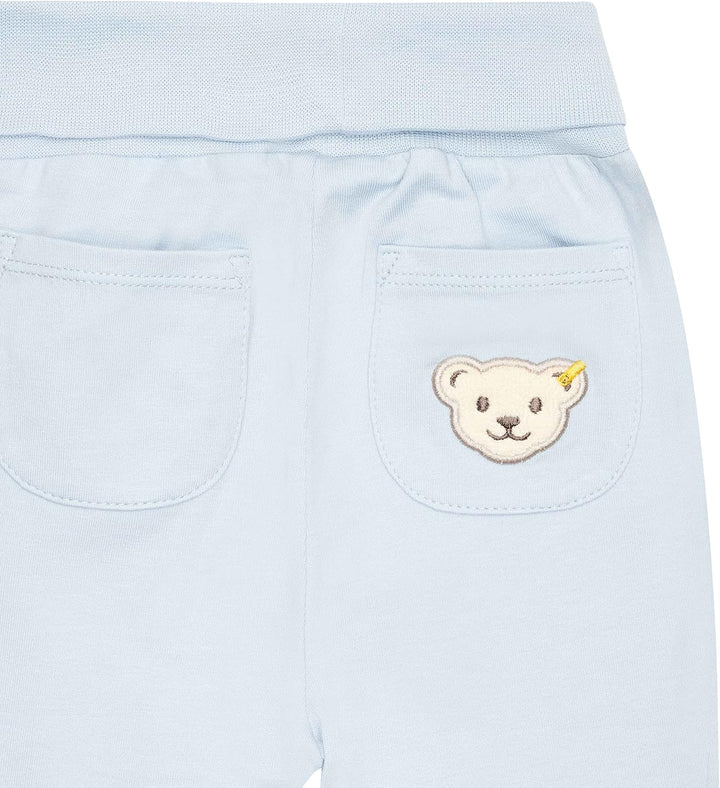 Steiff Unisex Baby Basic Jogginghose mit Beinbündchen Lässige Hose 56 Celestial Blue, 56 Celestial B