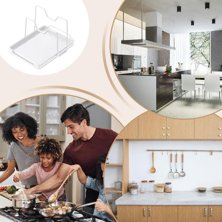Pot Lid Organizer, Plates Rack Stand, 7.48x6.22x5.12 Inches Rustproof Shelf Holder, Space Saving Kit