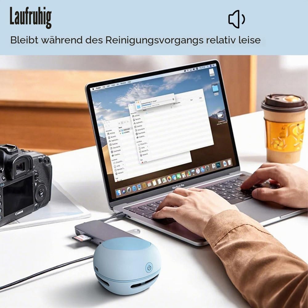 MiOYOOW Mini Tischsauger, Desktop-Staubsauger, Wiederaufladbarer USB-Tischstaubsauger, Leicht zu Rei