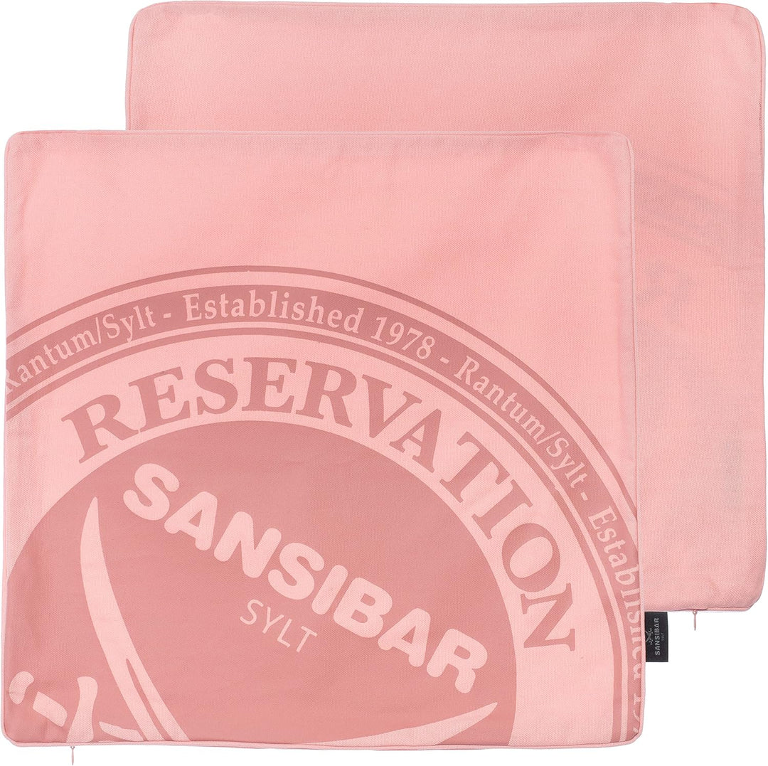Sansibar Kissen 2er Set Bezug Pink ca.45x45 cm Reservation Dekokissen 100% Baumwolle Sofakissen 2 St