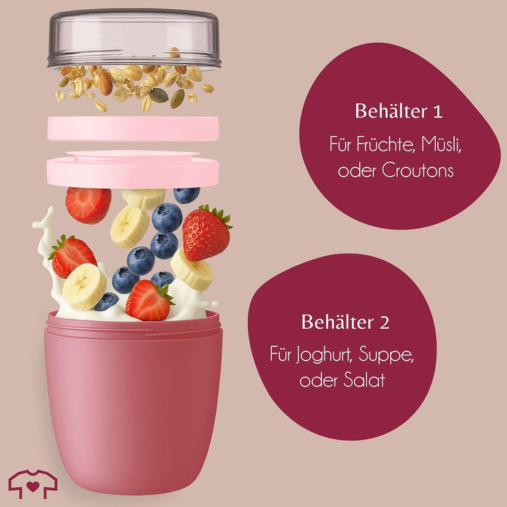 Shirtracer Mepal Müslibecher personalisiert Bauernhof Traktoren 1 Rosa, 1 Rosa