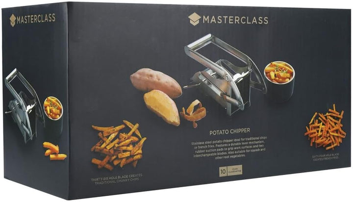 MasterClass KCMCCHIP Kartoffelhacker aus Edelstahl, Silber, 26 x 9 cm