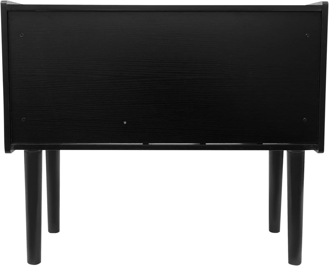 Plattenspieler Ständer mit Vinyl-Aufbewahrung, 80 x 40 x 68 cm, Schwarz