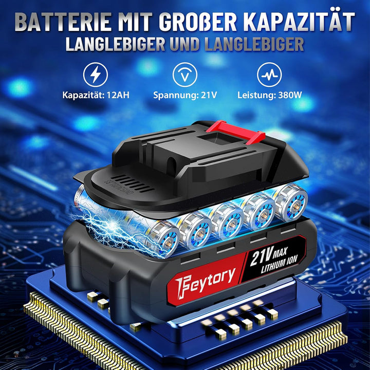 Akku Rasentrimmer mit Akku, 21V Elektrischer Akku Motorsense &amp; Rasentrimmer Rasen, Akku Freischneide
