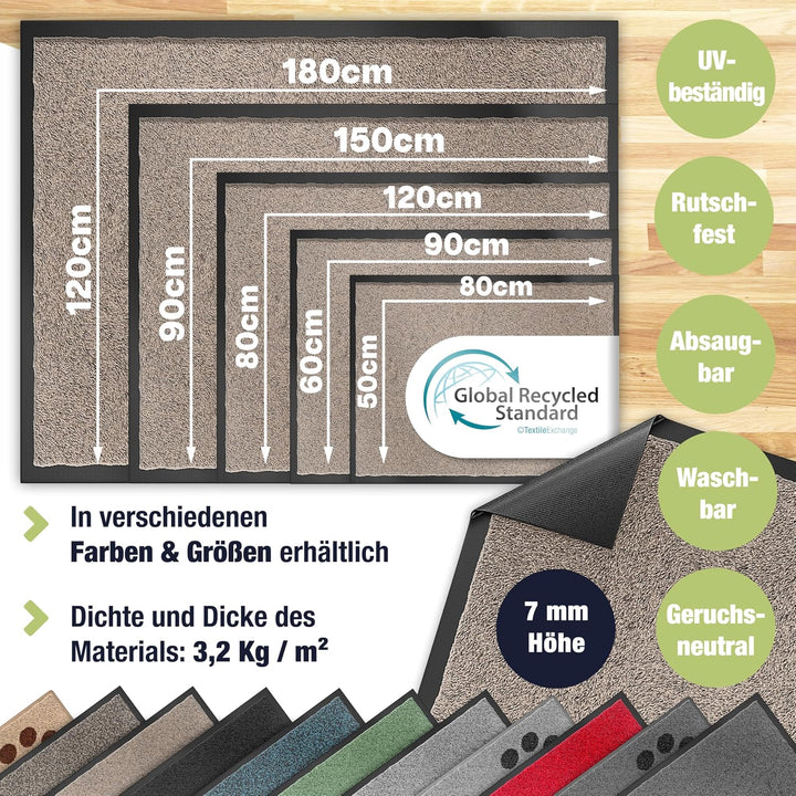 KESSER Schmutzfangmatte, Profi Fussmatte in vielen Grössen, Türmatte, Teppich, Fussabtreter &amp; Fussab