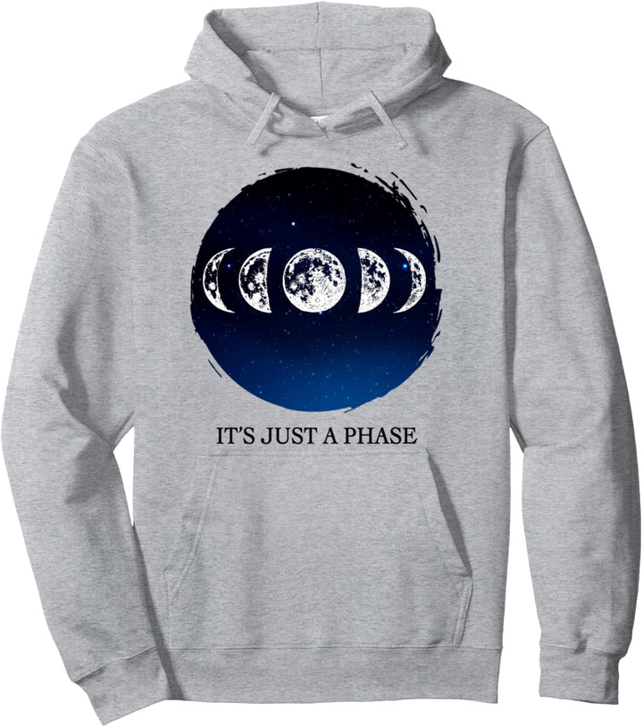 Lunar Moon Phases Nerdy Space &amp; Science Waxing Halbmond Pullover Hoodie