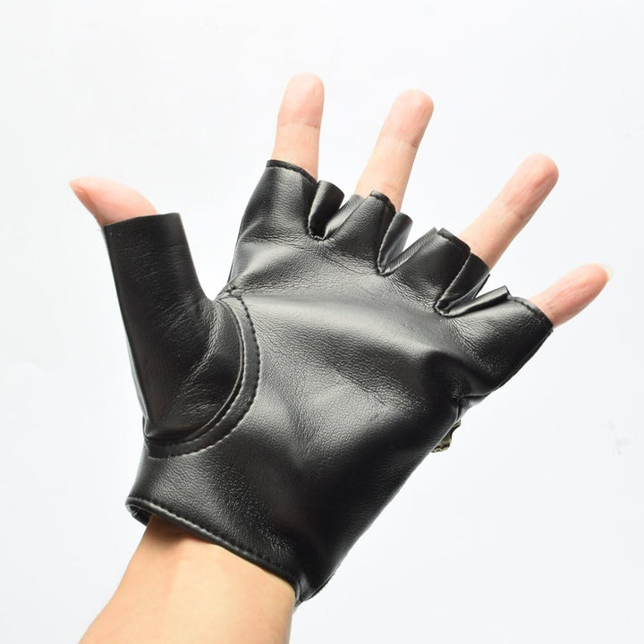 BLESSUME Steampunk Handschuhe Fingerlose Unisex Schwarz