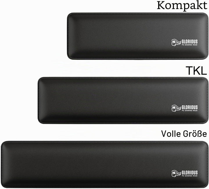 Glorious Gaming Padded Keyboard Wrist Rest (Full Size, 25 mm stark) - gesteppte Ränder, glatte Stoff