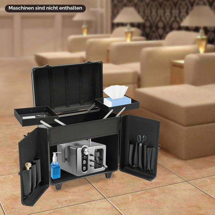 Mobile Fusspflegekoffer Höhe 91cm Grosse Kapazität Fusspflege Trolley Kosmetikkoffer Multikoffer mit