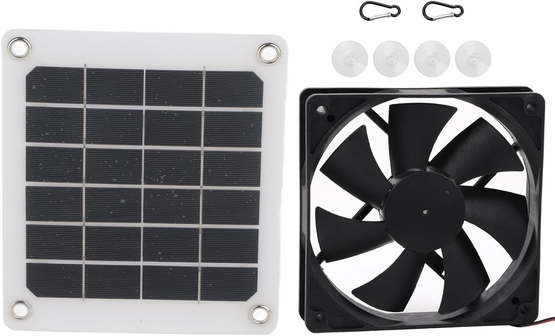 Ejoyous Solarbetriebener Abluftventilator, 6V 10W Solarpanel-Abluftventilator Wasserdichter Solarlüf