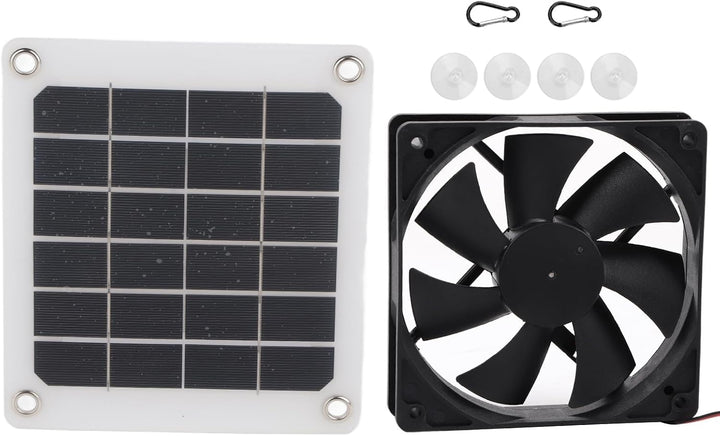 Ejoyous Solarbetriebener Abluftventilator, 6V 10W Solarpanel-Abluftventilator Wasserdichter Solarlüf