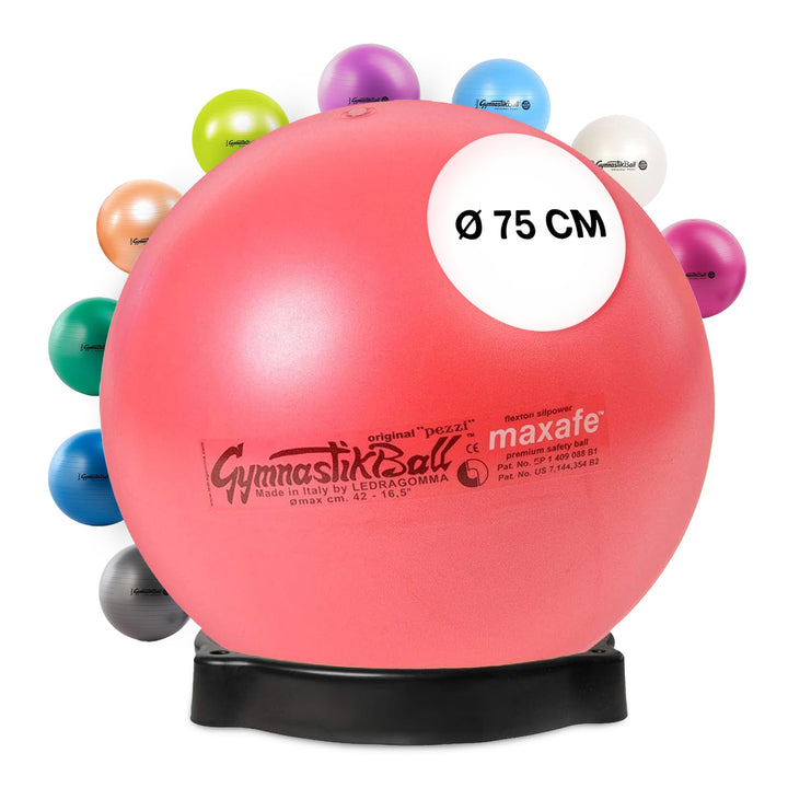 PEZZI Original Pezziball MAXAFE mit Ballschale Sitzball 75 cm Rot, 75 cm Rot