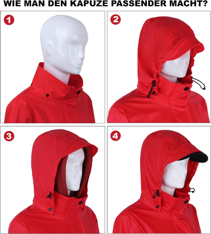 rhythm of the rain Regenmantel Damen lang Regenparka Damen wasserdicht atmungsaktiv gefütterte Regen