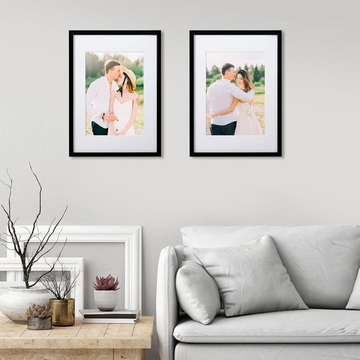 EGOFINE Bilderrahmen A3 2er Set, Heavy Duty Wooden Composite Photo Frames with Plexiglass - Horizont