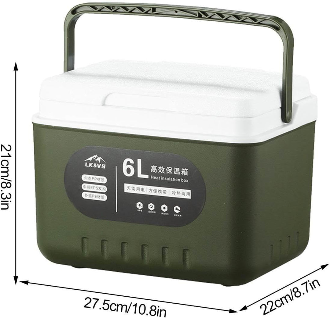Kleine Kühlbox für Essen und Getränke, 6L Outdoor Kühler Isolierter Behälter, Heiss Kalt Essen Kühlb