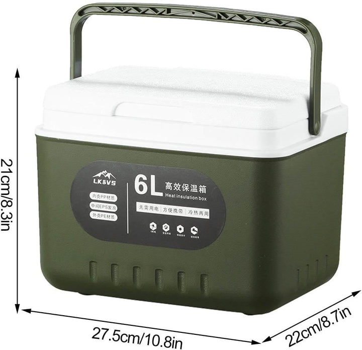 Kleine Kühlbox für Essen und Getränke, 6L Outdoor Kühler Isolierter Behälter, Heiss Kalt Essen Kühlb