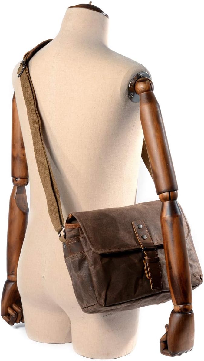 ONEGenug SLR-Kameratasche, wasserdichte Wachs-Segeltuchtasche Vintage Kameratasche Messenger Bag mit