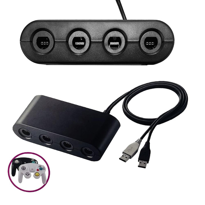Jerilla NGC-Controller-Adapter für GameCube Controller, Konverter Unterstützt 4 GC Controller Gamepa