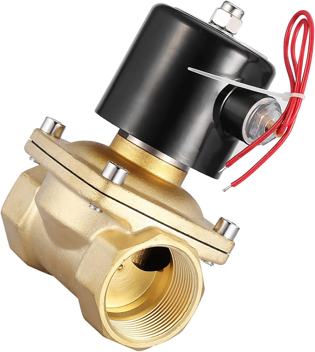 Magnetventil DN40 1-1/2 "Zwei Wege Messing Elektromagnetventil Normalerweise Geschlossen 220VAC für
