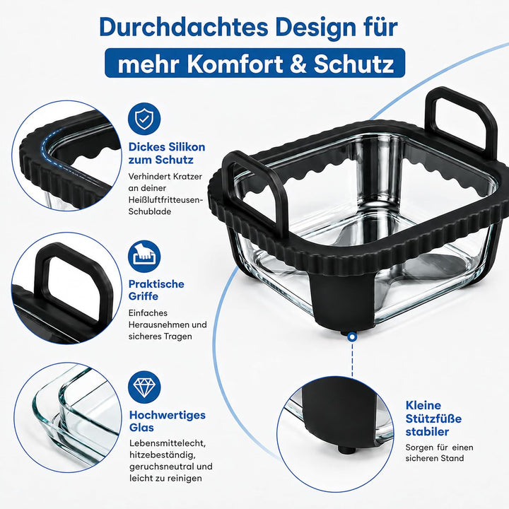 Auflaufform Airfryer für Philips Airfryer 2000 Serie Heissluftfritteuse 4,2L