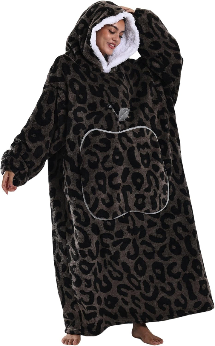 Verlängert Übergrosse Hoodie Decke,Decken Hoodie Damen mit Tasche und Kapuze,Superweiche und Warme K