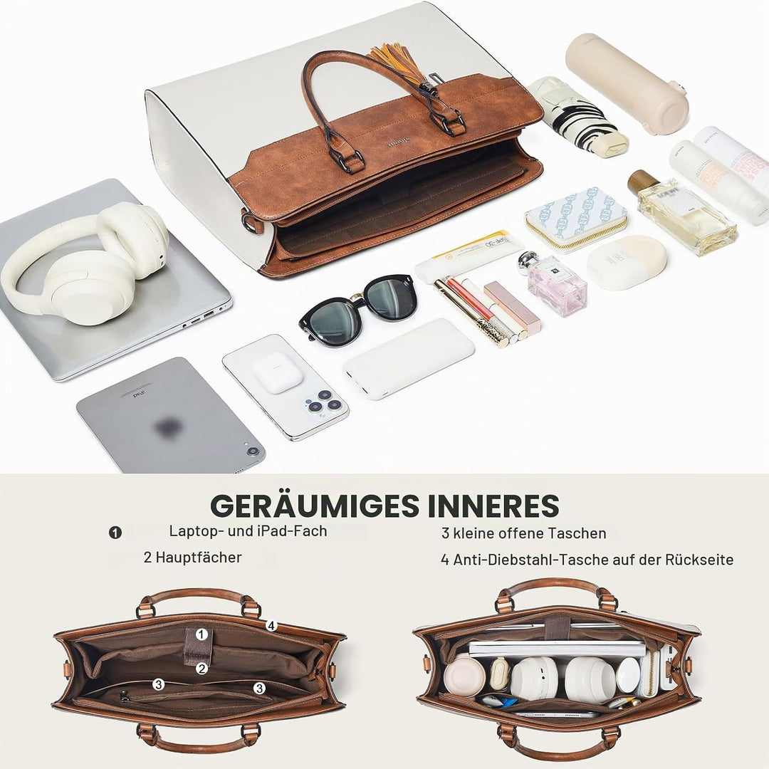 Shrrie 15.6in-Laptoptasche ür Männer und Frauen anwendbar, wasserfeste Arbeitstasche LaptopTote Bag,