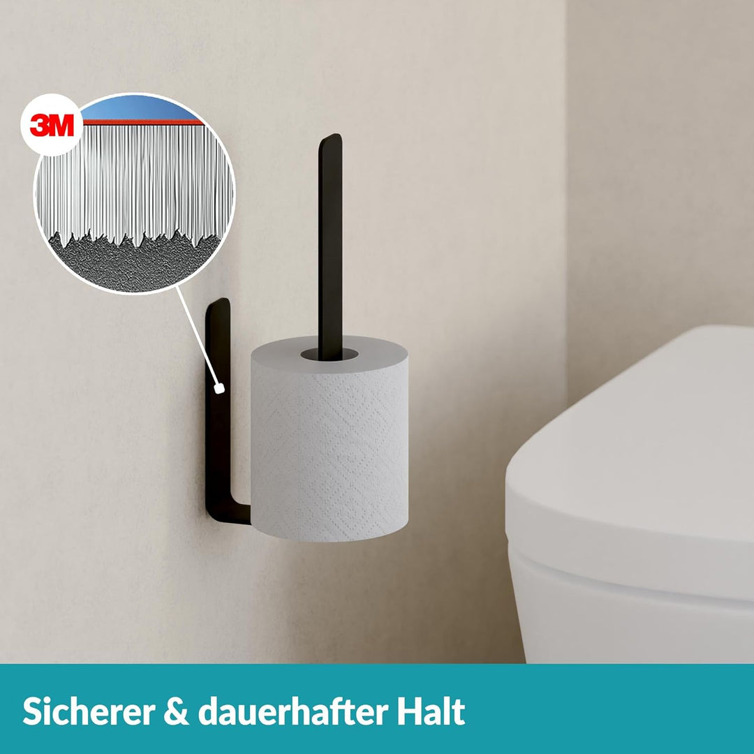 WEISSENSTEIN Toilettenpapier Aufbewahrung ohne Bohren - Toilettenpapierhalter Edelstahl für die Wand