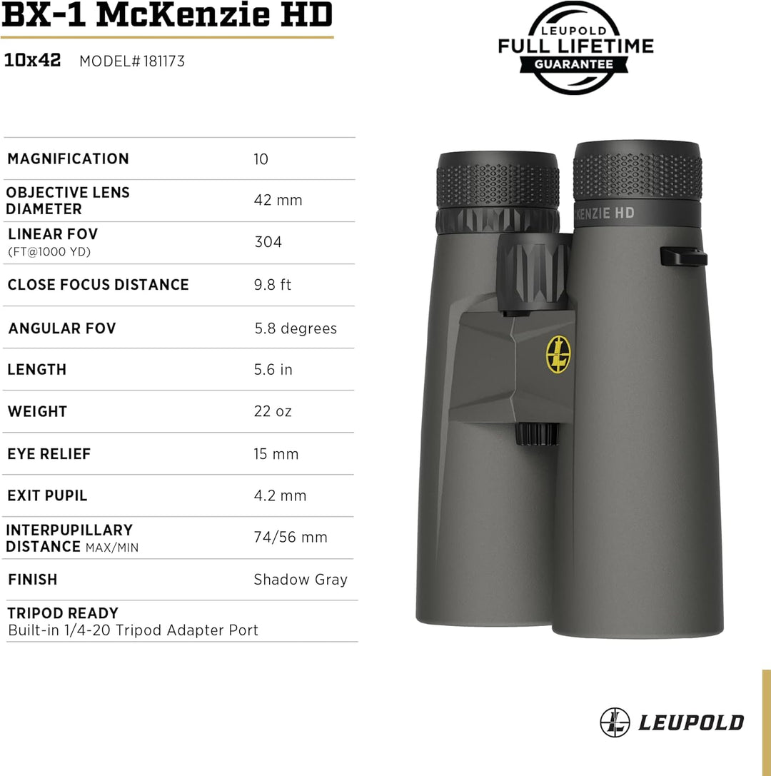 Leupold BX-1 McKenzie Fernglas Schattengrau, Schattengrau
