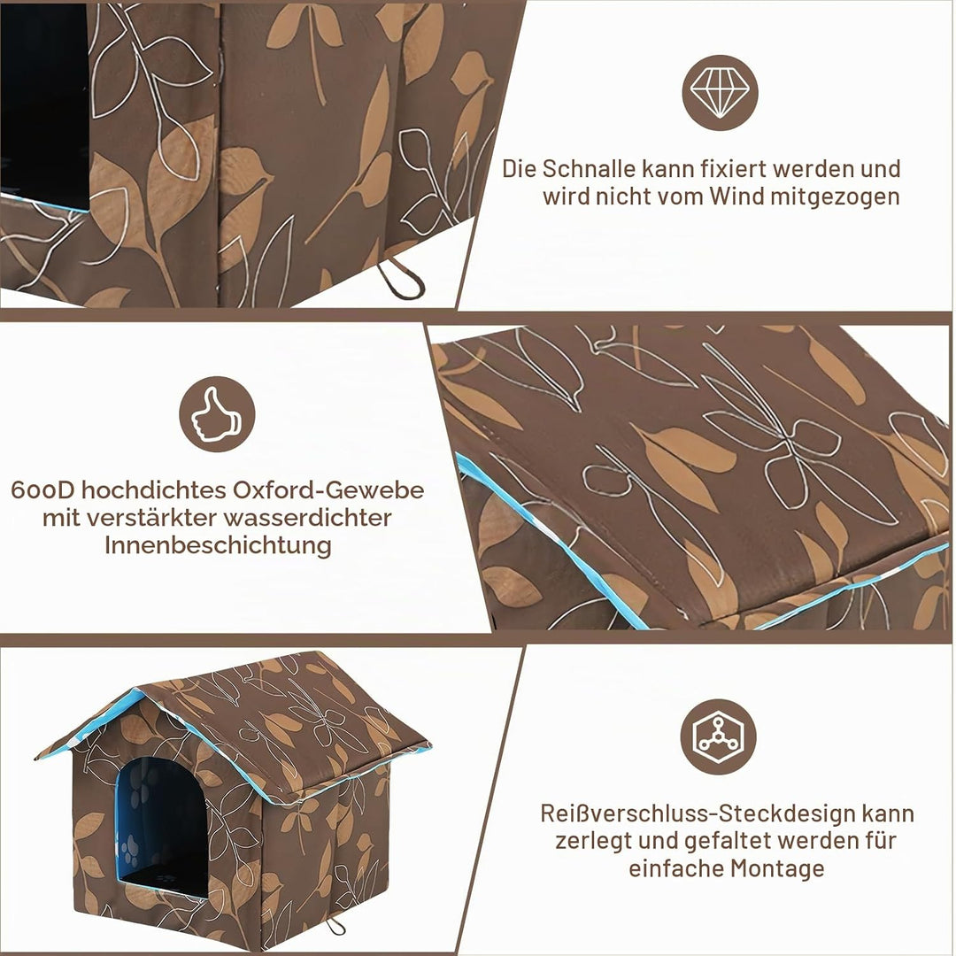 Katzenhaus Für Draussen Winterfest: 40x 38 x 35cm Katzenhaus Outdoor Wasserdichtes mit Abnehmbarem K