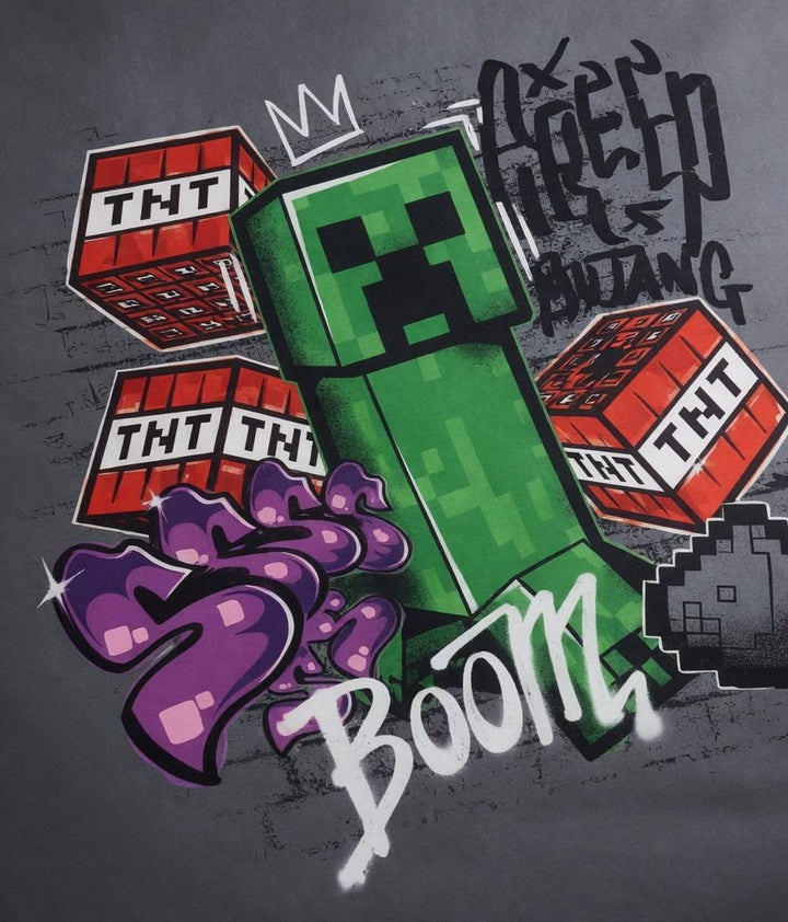 Parure de lit double réversible Minecraft - 220 cm x 240 cm