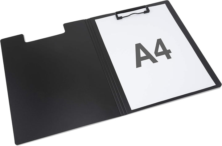 Rapesco 1641 Klemmbrettmappe A4, Schwarz, 4 Stück, Schwarz