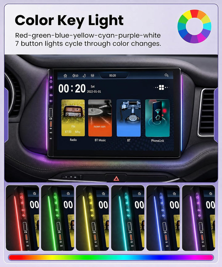 Rimoody Autoradio 1 Din mit Wireless Carplay Android Auto Bluetooth 5.2 FM/AM/RDS, 9 Zoll IPS Touchs