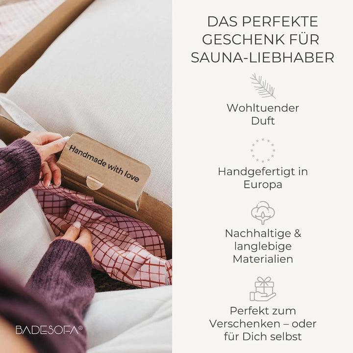 SAUNASOFA Zirbenkissen aus 100% Bio-Baumwolle in Grau Gross Grau, Gross Grau