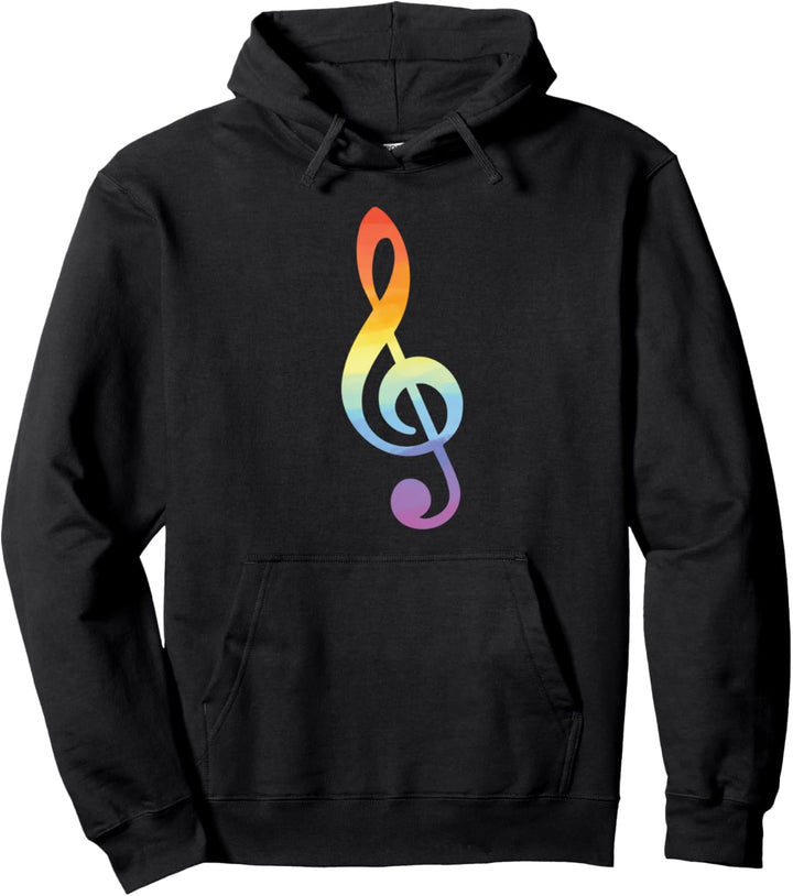 Clef rainbow - karaoke party night karaoke singer Pullover Hoodie