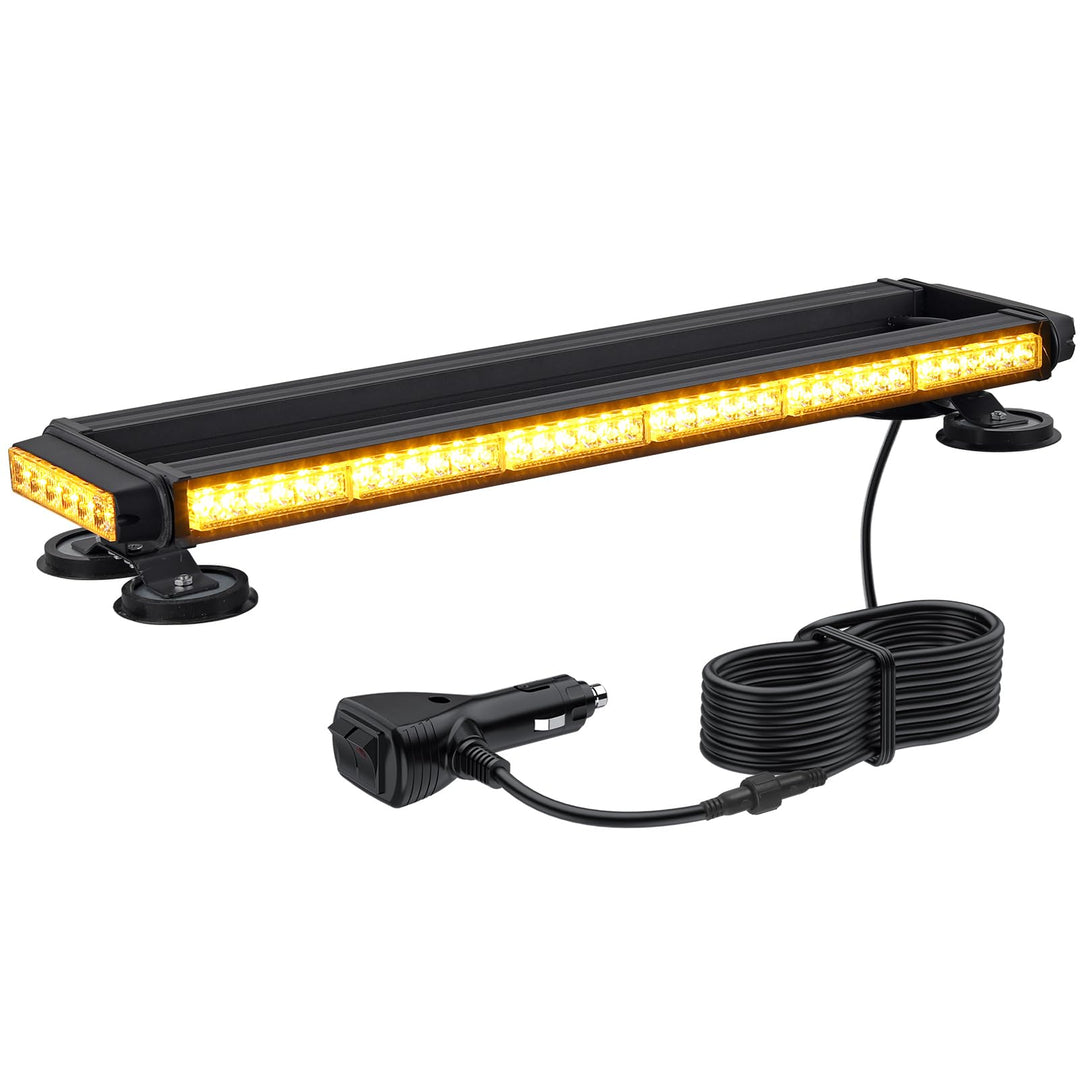 Justech 84 LED Auto Warnbalken Notblitzleuchte Magnetische Warnlicht Doppelschalter 12/24V 27 Blinkm