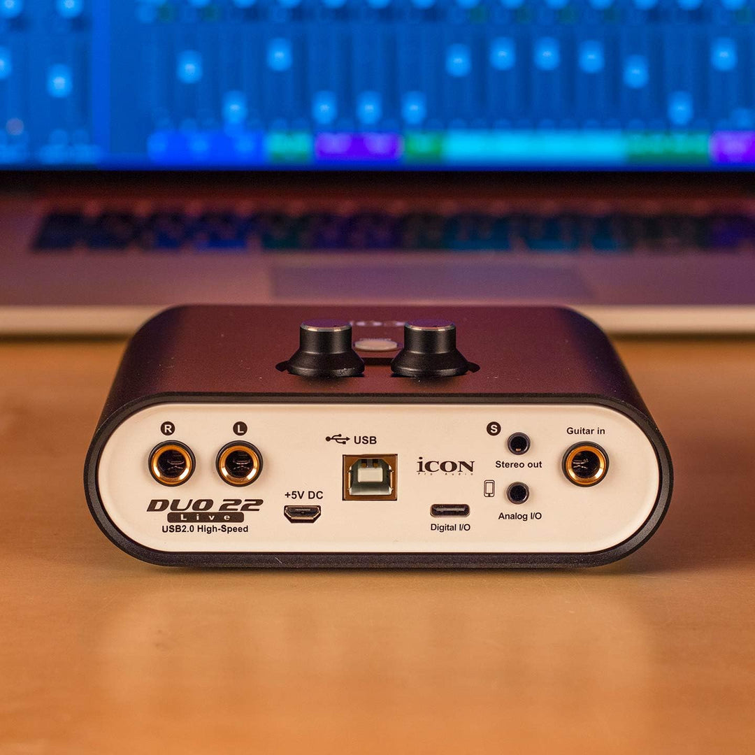 Icon Pro Audio Duo 22 Live USB-Audio-Interface mit mobilen Streaming-Funktionen, (1 Mikrofon-Vorvers
