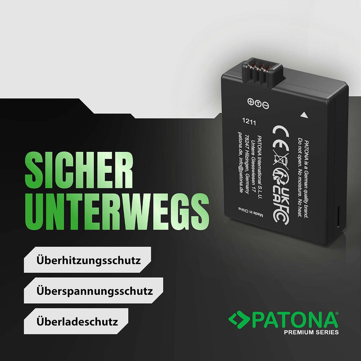 PATONA 2X Premium Akku Ersatz für Canon LP-E5 LPE5 Battery Pack 1020mAh | Ersatzakku für EOS Rebel X