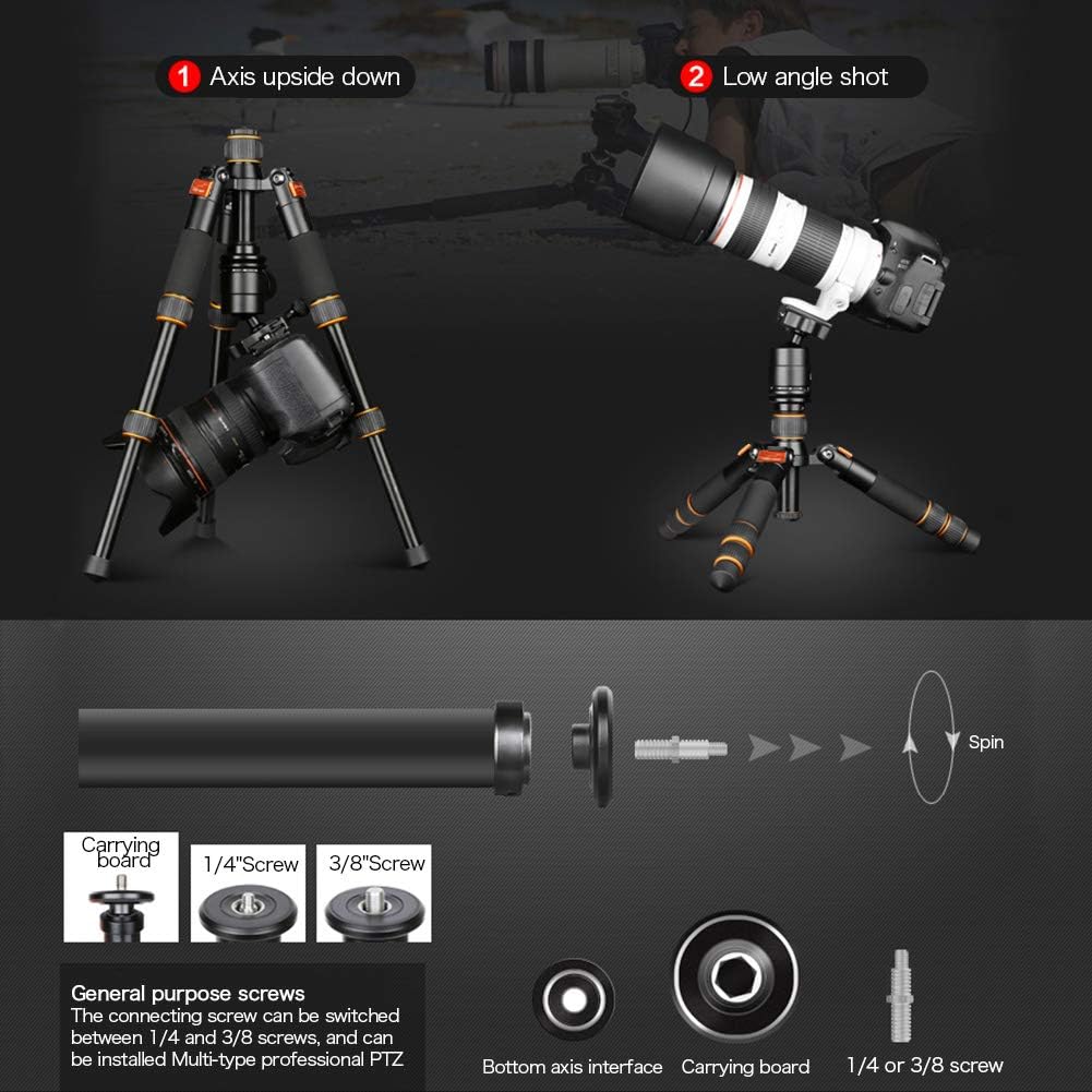 Koolehaoda Mini Stativ Kamera 55cm Aluminium Kompaktes kleines Tischstativ Reisestativ mit 360° Kuge