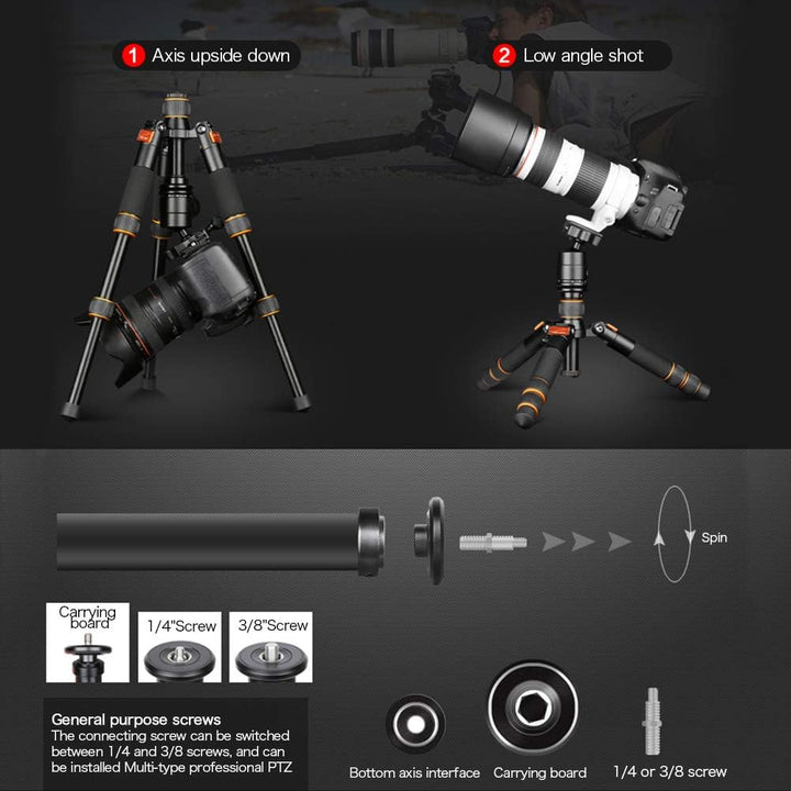 Koolehaoda Mini Stativ Kamera 55cm Aluminium Kompaktes kleines Tischstativ Reisestativ mit 360° Kuge
